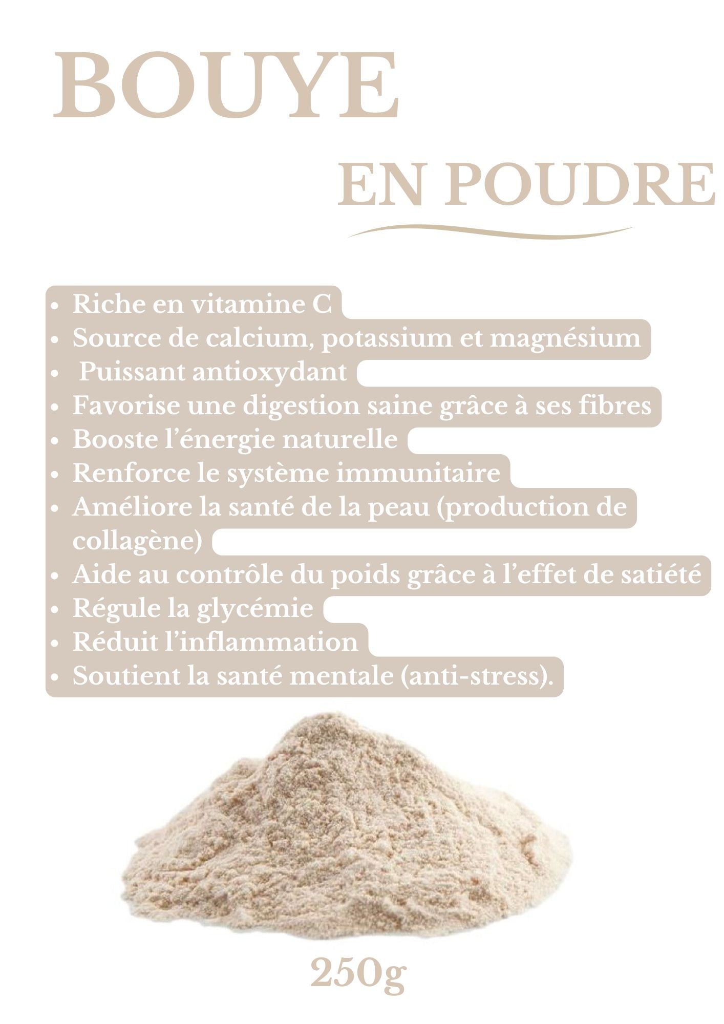 Fruits du baobab en poudre